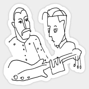 Guitar Rock Band Musicians Drawing Sticker